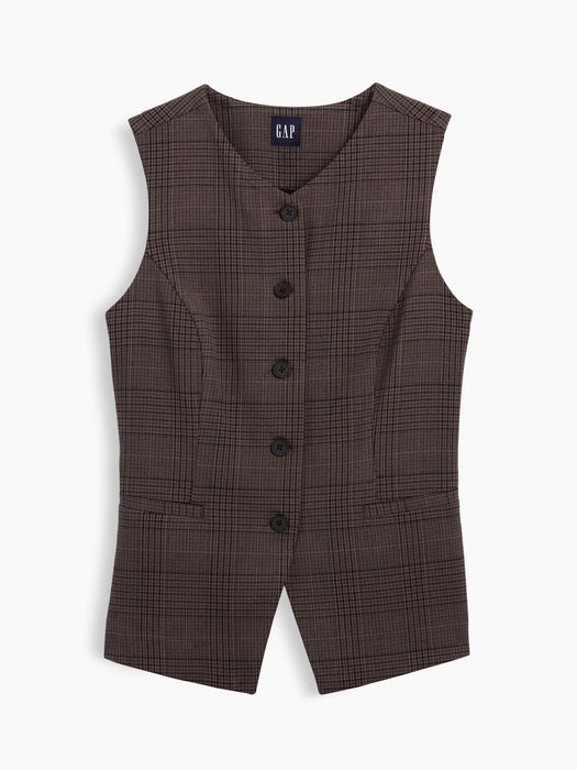 High-Neck Longline Vest