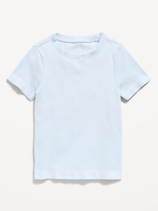 Fitted Seamless Ribbed Performance Top for Girls