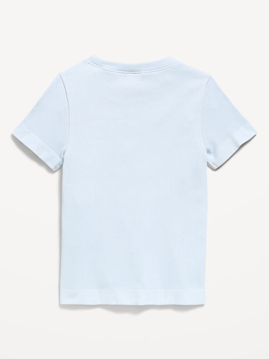 Fitted Seamless Ribbed Performance Top for Girls