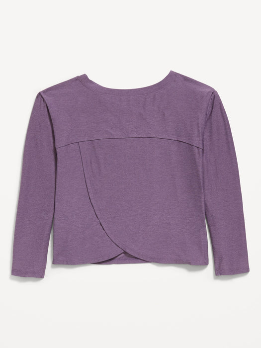CloudMotion Long-Sleeve Cross-Back Top for Girls