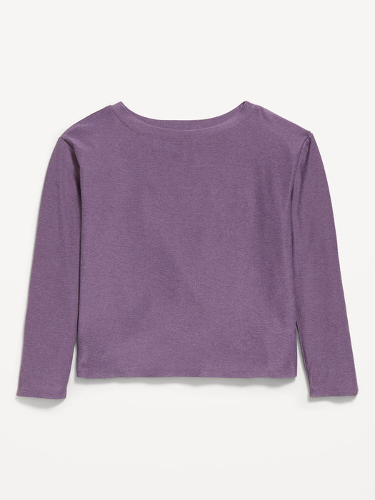 CloudMotion Long-Sleeve Cross-Back Top for Girls