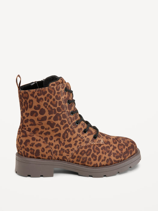 Faux-Suede Combat Boots for Girls