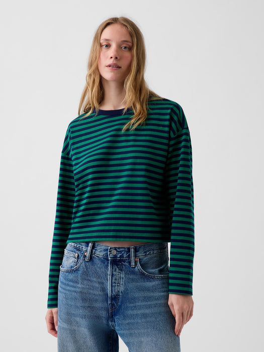 Knit Oversized Crop T-Shirt
