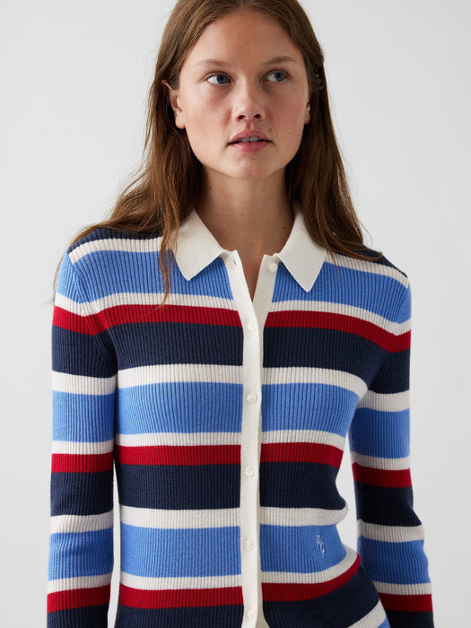 Gap × Malbon Stripe Polo Cardigan
