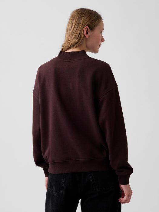 VintageSoft Oversized Mockneck Logo Sweatshirt