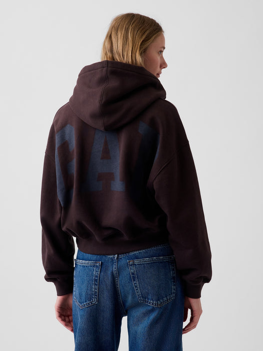 VintageSoft Crop Logo Hoodie