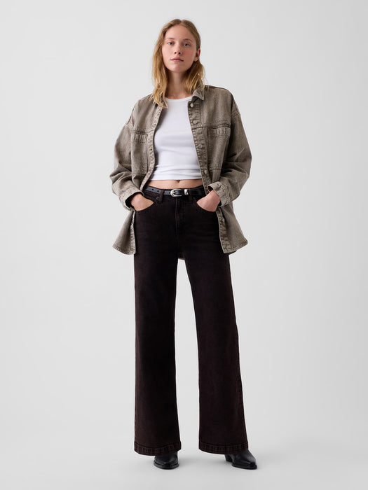 High Rise Stride Wide-Leg Jeans