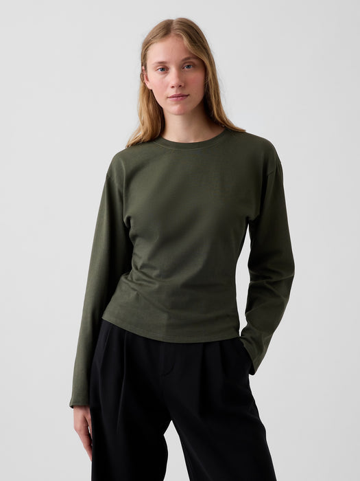 Knit Fitted-Waist T-Shirt