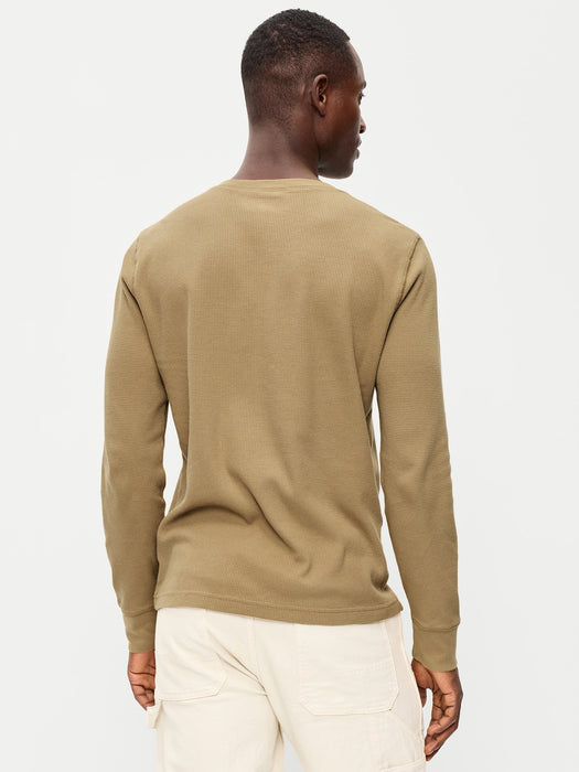 Long-Sleeve Waffle Henley T-Shirt
