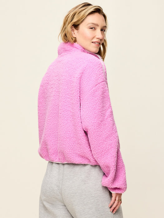 Loose Sherpa Quarter-Zip Pullover