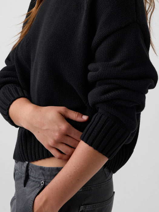 100% Cotton Oversized Crop Sweater