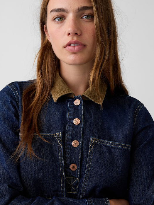 Denim Mini Shift Dress