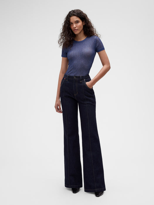 GapStudio Printed Denim Sheer T-Shirt