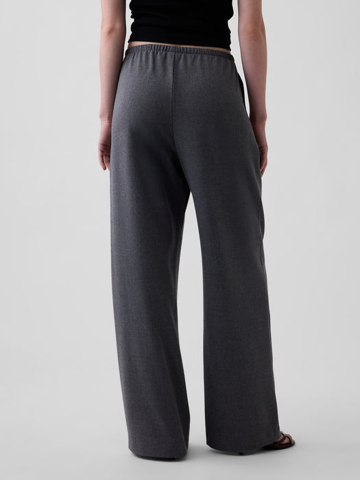 Brushed Twill Easy Wide-Leg Pants