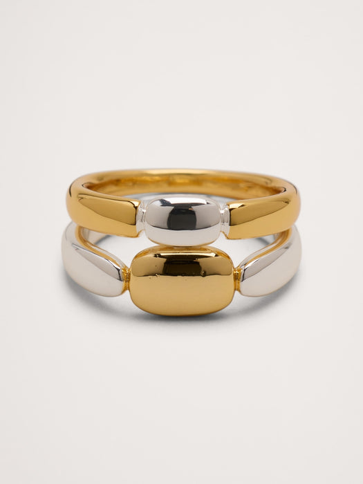 Two-Tone Stacked Ring Set