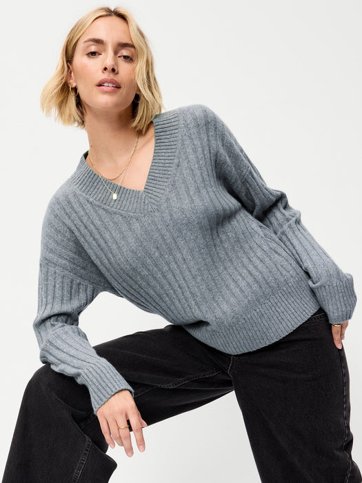 SoSoft Ribbed V-Neck Sweater