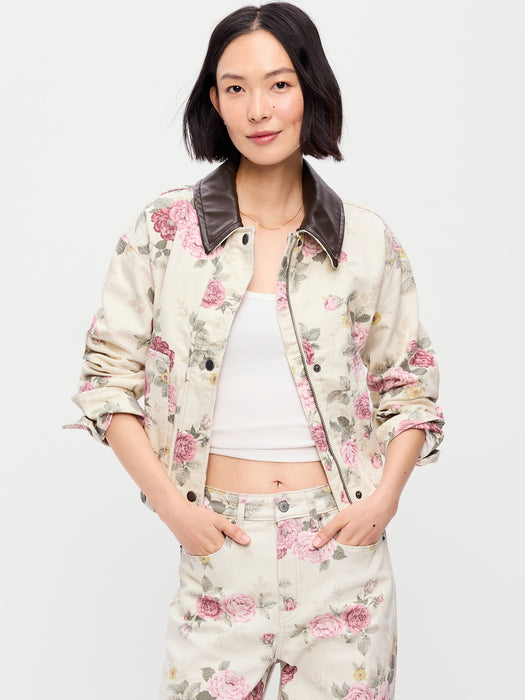 Cropped Denim Barn Jacket
