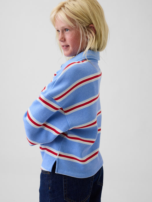 Kids Oversized Boxy Polo Sweatshirt