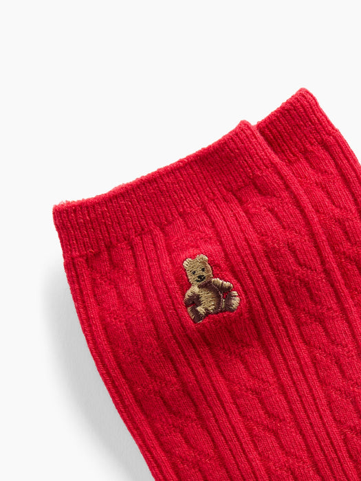 Brannan Bear Cable-Knit Crew Socks