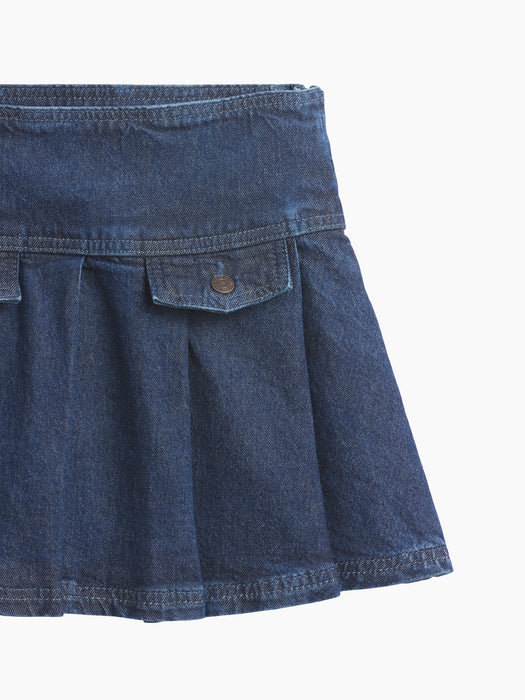 Kids Denim Pleated Mini Skirt