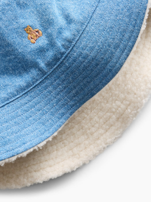 Toddler Sherpa-Lined Denim Bucket Hat