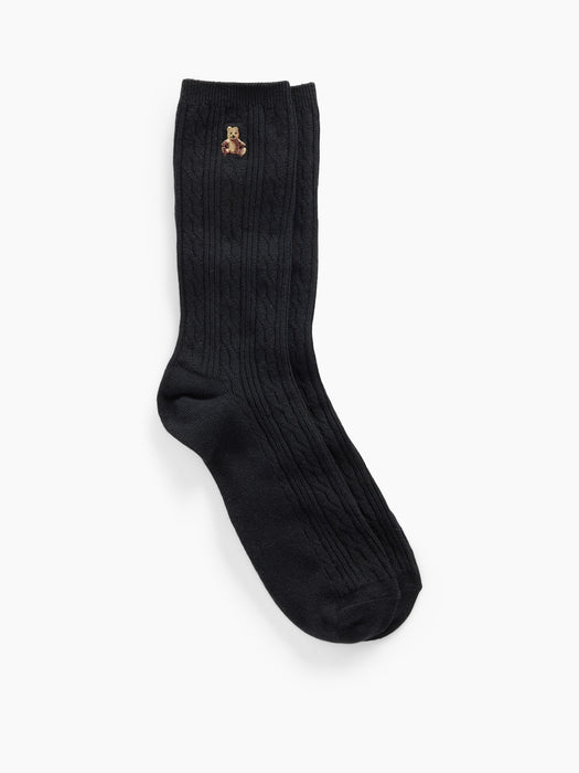 Brannan Bear Cable-Knit Crew Socks