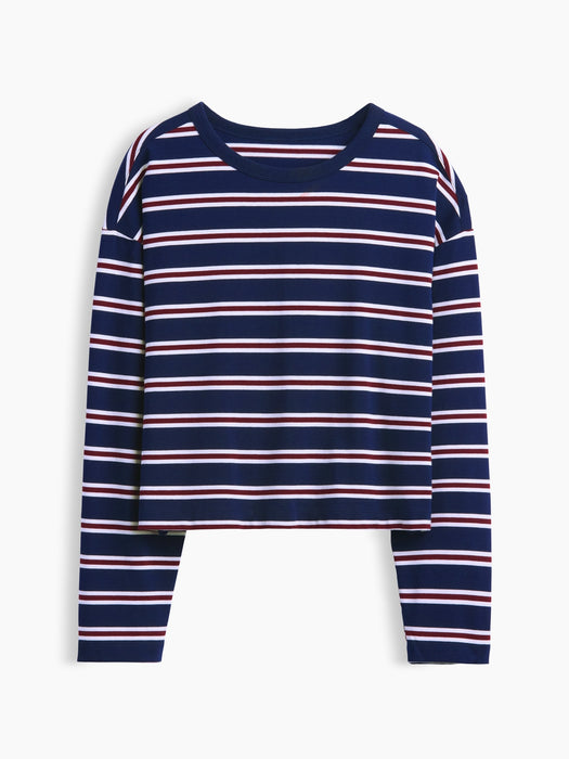 Knit Oversized Crop T-Shirt