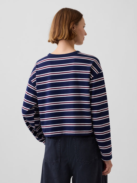 Knit Oversized Crop T-Shirt