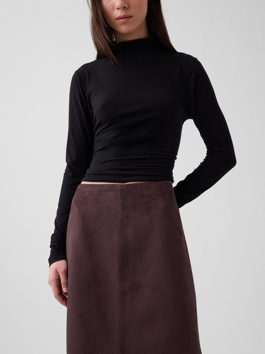 Vegan Suede Pencil Skirt