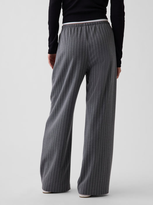 Brushed Twill Easy Wide-Leg Pants