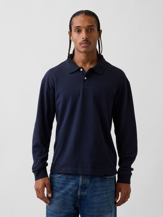 Oversized Pique Polo Shirt