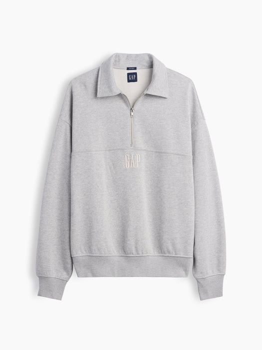 Heavyweight Oversized Logo Half-Zip Pullover