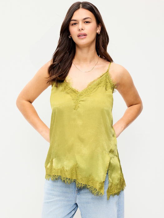 Asymmetrical Lace-Trim Cami Top