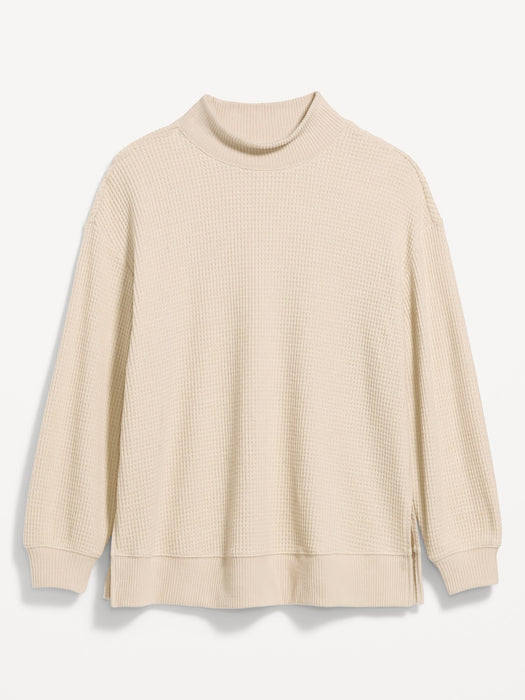 Oversized Mock-Neck Long-Sleeve Top