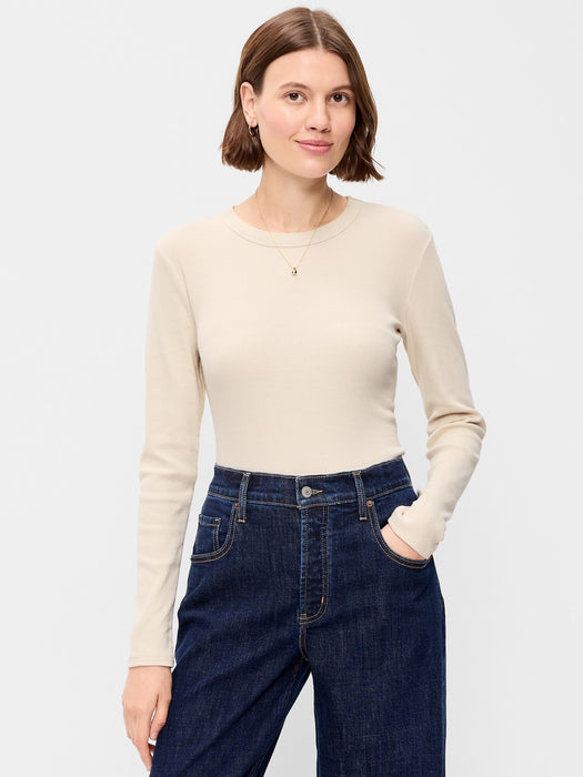 Snug Long-Sleeve Ribbed T-Shirt