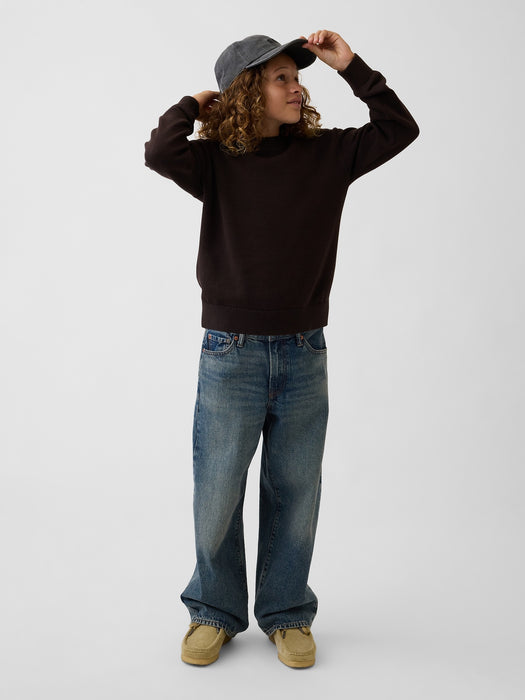 Kids 100% Cotton Relaxed Crew Sweater