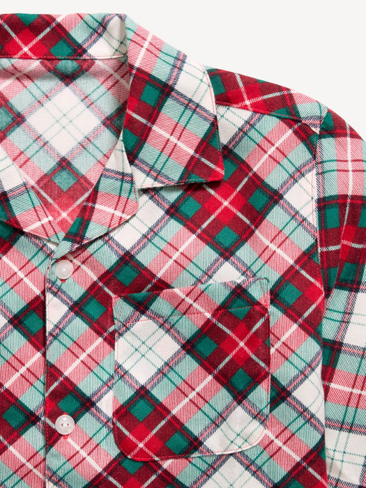 Gender-Neutral Printed Flannel Pajama Pants Set for Kids