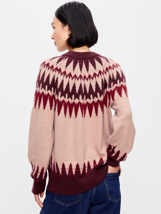 Oversized Crew-Neck Fairisle Sweater