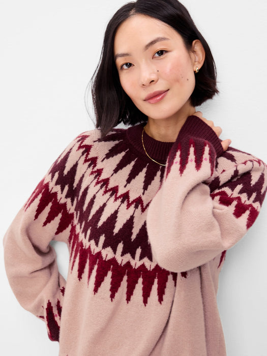 Oversized Crew-Neck Fairisle Sweater