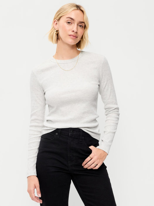 Snug Long-Sleeve Ribbed T-Shirt