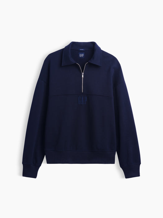 Heavyweight Oversized Logo Half-Zip Pullover