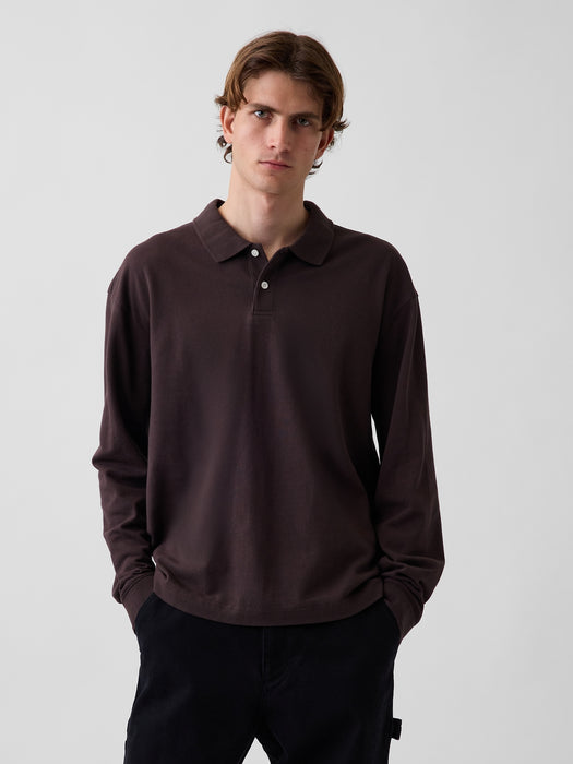 Oversized Pique Polo Shirt
