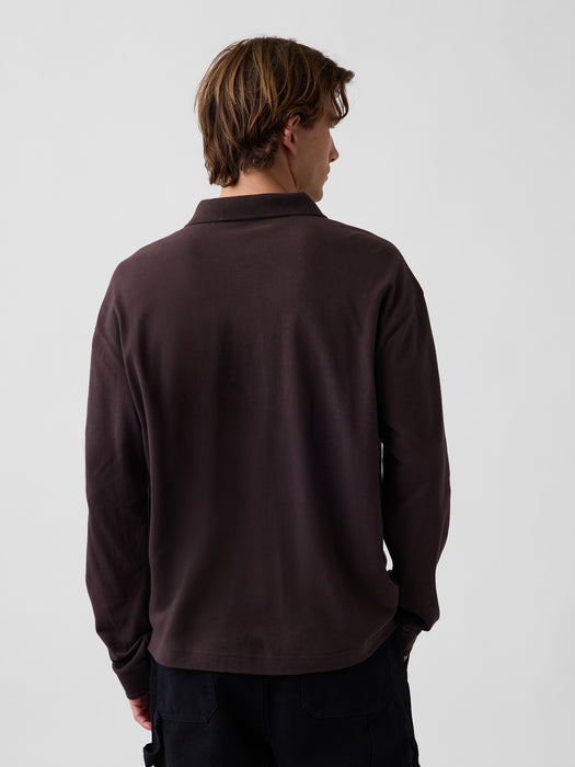 Oversized Pique Polo Shirt