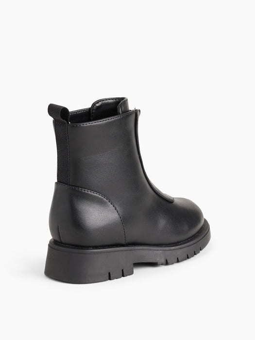 Toddler Vegan Leather Zip-Front Boots
