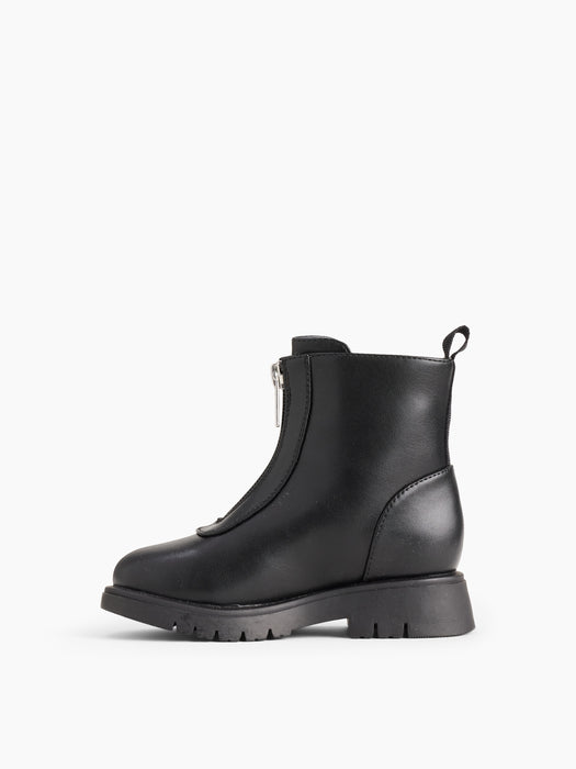 Toddler Vegan Leather Zip-Front Boots