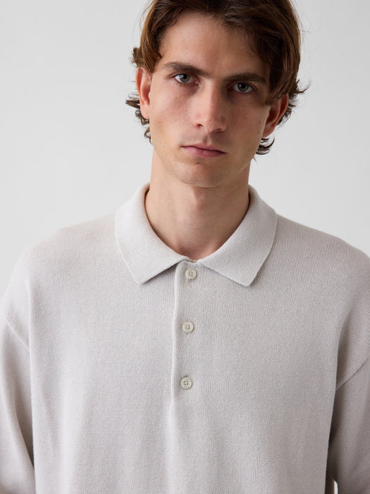 Relaxed Polo Sweater