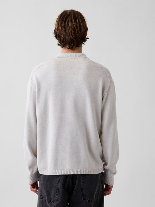 Relaxed Polo Sweater