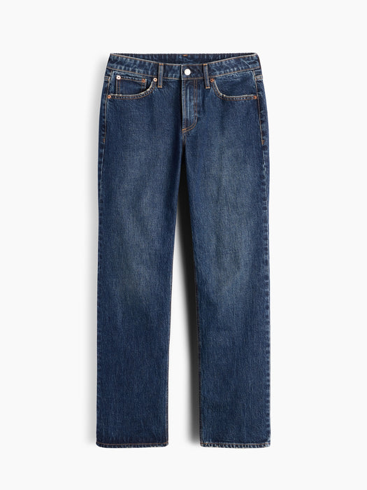 Curvy Mid Rise Relaxed Straight Jeans