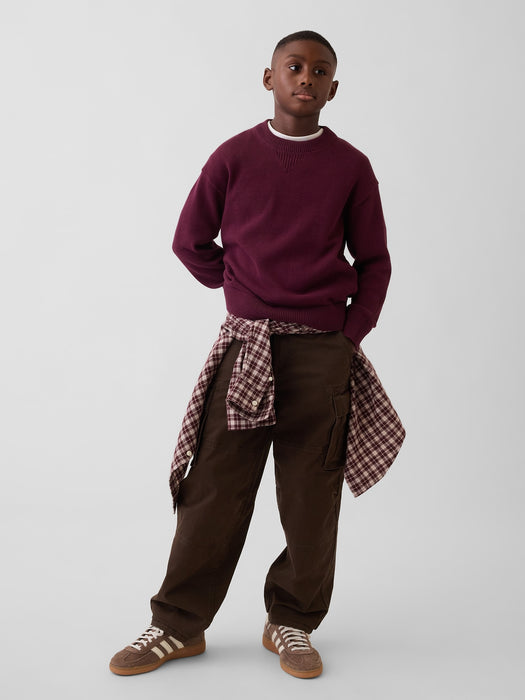 Kids 100% Cotton Relaxed Crew Sweater