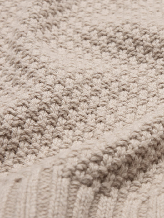 Oversized Merino-Cotton High V-Neck Sweater